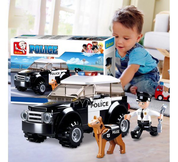 Дитячий ігровий набір конструктор поліцейська машина із собакою Sluban "Поліція" 71 елементів (M38-B0639) (IGR24)
