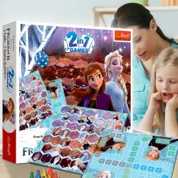 Дитяча розвиваюча настільна гра 2в1 Лудо+Сходи Trefl "Крижане серце 2" (02068) (SB)
