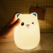 Силиконовый мягкий беспроводной светодиодный детский ночник для сна "Котик" Голубые ушки EL-543-15 (237) 