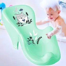 Дитяча антиковзка гірка для купання у ванну Tega Baby "Лисеня" Світло-зелений (PB-LIS-003-105) (SB)