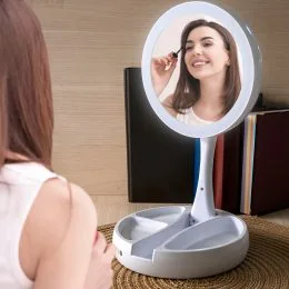 Складное круглое зеркало-трансформер для макияжа My FoldAway Mirror (Уценка)