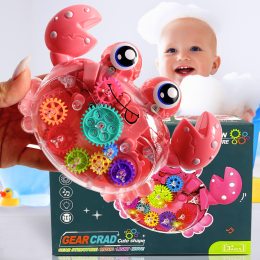 Детская интерактивная игрушка со световыми и музыкальными эффектами "Крабик" с шестеренками (IGR24)
