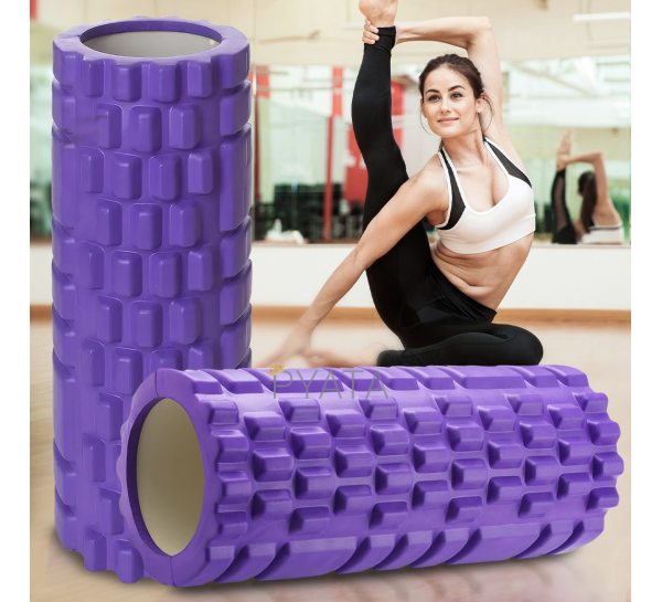 Роликовий масажер для йоги та фітнесу EVA MS 1836-V 30х10 см Фіолетовий (В)