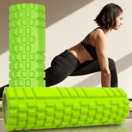 Роликовый массажер для йоги и фитнеса EVA MS 1836-GR 30х10 см Зеленый
