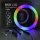 Світлодіодна кільцева RGB селфі-лампа 33см для фото та відео зйомки 