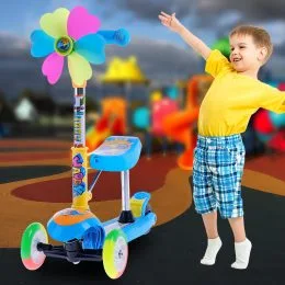 Самокат-беговел-толлокар с пропеллером 3в1 Scooter Pro 028 Синий (Уценка) 