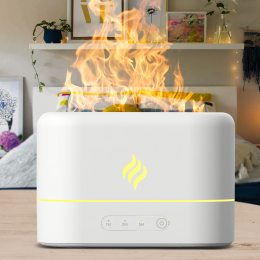 Зволожувач повітря аромадифузор-нічник для будинку зі світлодіодним підсвічуванням ефект полум'я (EL-651) (237)