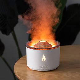Увлажнитель-аромадиффузор воздуха-ночник с имитационным эффектом огненного пламени 360мл (EL-19V) (237)