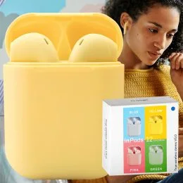 Бездротові bluetooth TWS навушники з мікрофоном HBQ InPods 12 Жовті
