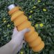 Силіконова складна пляшка для води з карабіном 550 мл Оранжева