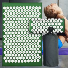 Масажний акупунктурний килимок для спини З подушкою в комплекті Зелений