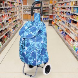 Господарська сумка-кравчучка на коліщатках з ручкою 85см (307C) Синя