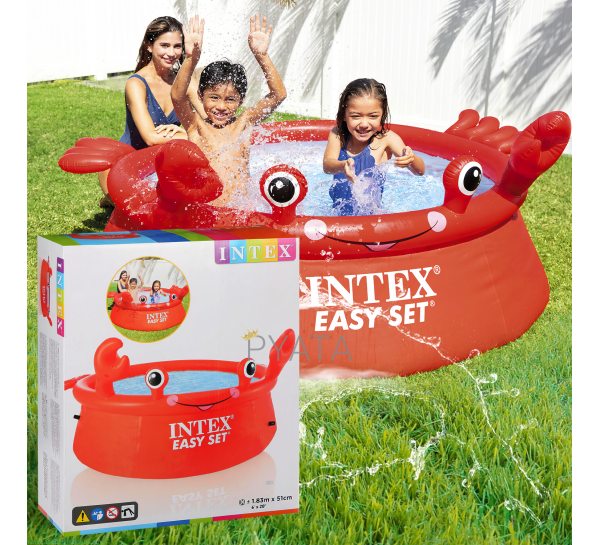 Дитячий надувний басейн Intex 26100 "Crab Easy Set" 880л (IGR24)