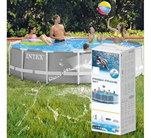 Каркасний сімейний круглий басейн 6+років Intex Prism Frame Pool 26700 305*76см 4485л (IGR24)