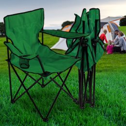 Розкладний стілець Крісло-Павук для кемпінгу з підсклянником у чохлі Зелений