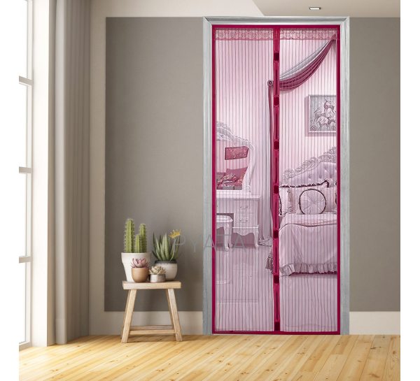Антимоскитная штора на дверь на магнитах Magic Mesh Розовая