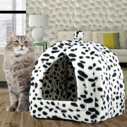 М'який флісовий будиночок для домашніх тварин собак та кішок Pet Hut 30x30x40 Білий