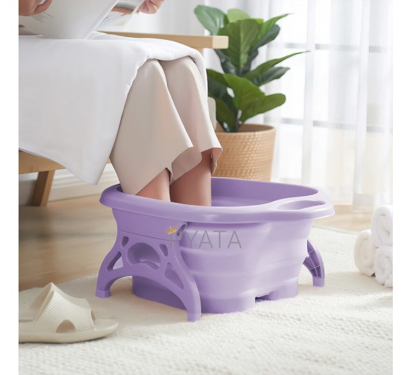 Складна пластикова гідромасажна ванна для ніг з роликами Фіолетова