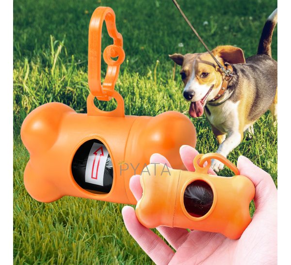 Диспенсер-контейнер с пакетами для выгула собак DG-19 Оранжевый 