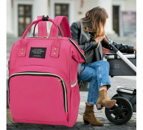 Багатофункціональна сумка-рюкзак для мами на візок Mummy Bag Рожева