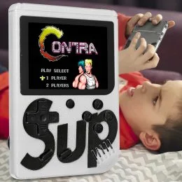 Игровая портативная ретро-приставка Sup Game Box Dendy SEGA 8bit 400 игр Белая