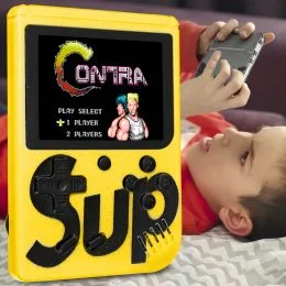 Игровая портативная ретро-приставка Sup Game Box Dendy SEGA 8bit 400 игр Желтая