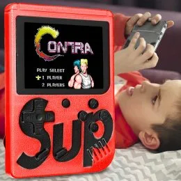 Игровая портативная ретро-приставка Sup Game Box Dendy SEGA 8bit 400 игр Красная