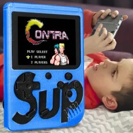 Игровая портативная ретро-приставка Sup Game Box Dendy SEGA 8bit 400 игр Синяя