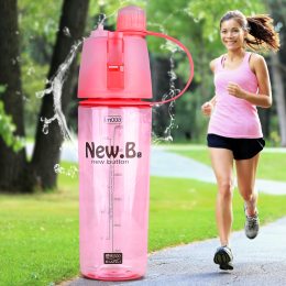 Спортивна пляшка для води з розпилювачем 600 мл New B EL-078-2 Рожева