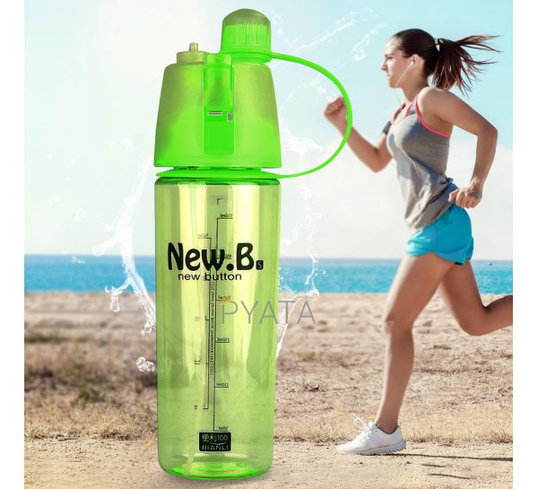 Спортивная бутылка для воды с распылителем 400 мл New B EL-078-2 Лайм
