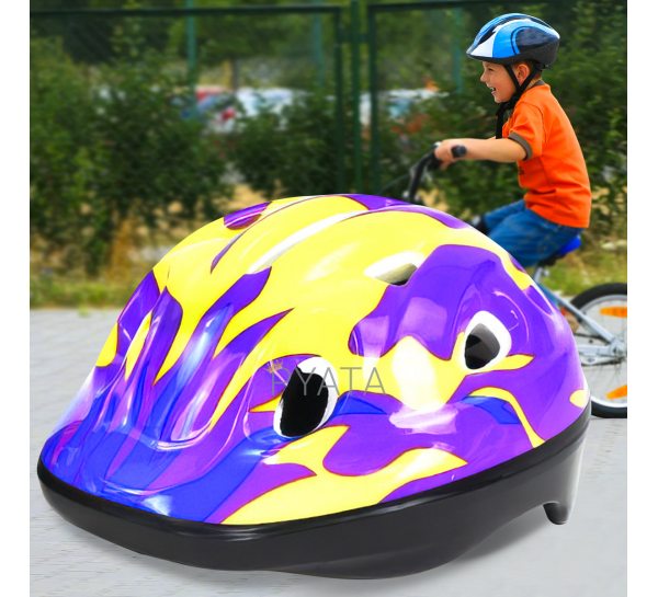 Захисний дитячий шолом для катання на велосипеді, скейті, роликах CL180202 Фіолетовий