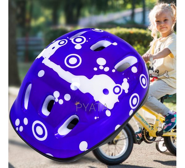 Защитный детский шлем для катания на велосипеде, скейте, роликах Happy Mondays Фиолетовый