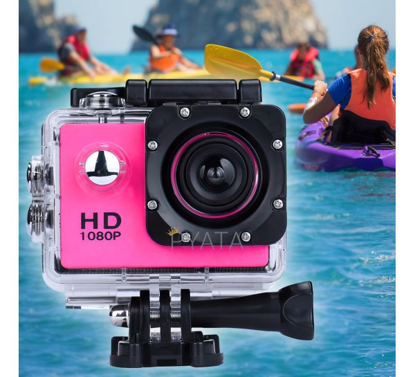 Экшн камера водонепроницаемая для экстремальной съемки SJ4000 Sports HD DV 1080P FULL HD Розовая
