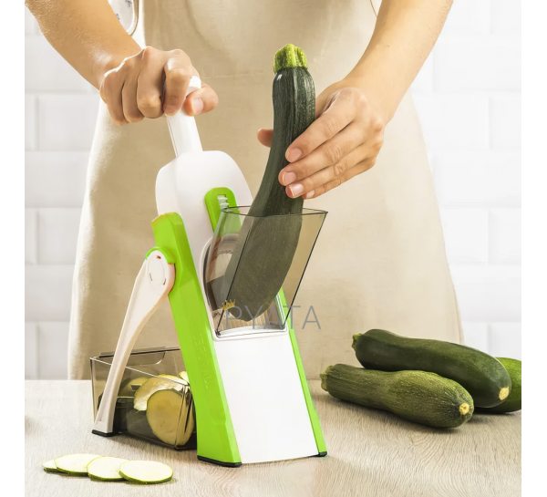 Универсальная овощерезка мультислайсер-терка для овощей Safe Slice Mandoline (Brava Delimano) Зеленая (212)