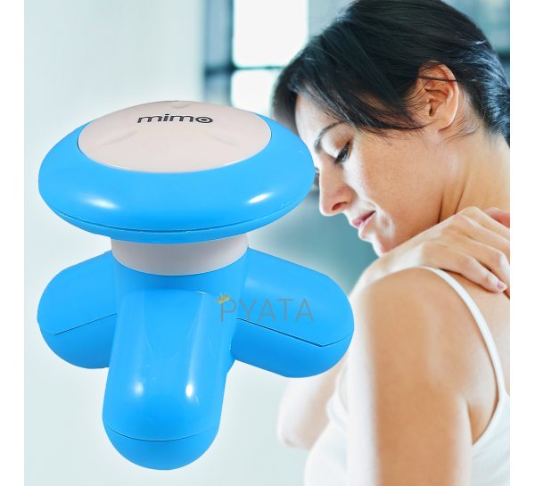 Мультифункциональный USB вибромассажер  для спина и шеи Mimo (мимо) Синий 