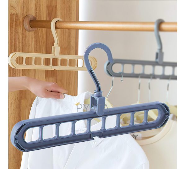 Многофункциональная вешалка для одежды на 9 отверстий Mini Wonder Hanger 9 Pieces Голубая (575)