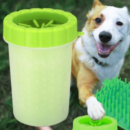 Силіконова лапомийка-стакан для великих собак і котів для миття лап Зелена (509)