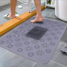 Квадратний нековзний силіконовий килимок для душу Massage Mat Сірий