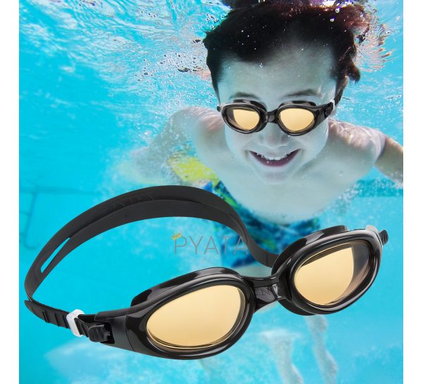 Детские очки для плавания 14+лет 55692 Черно-Желтые (I24)