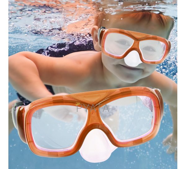 Дитяча маска для підводного плавання від 7 років Bestway 22039 Помаранчева (I24)