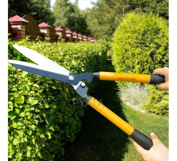 Ножницы-секатор садовые для стрижки и формирования кустарников 55 см Желтый