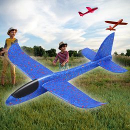 Детская игрушка метательный планирующий самолет Fly Plane 48 см Синий