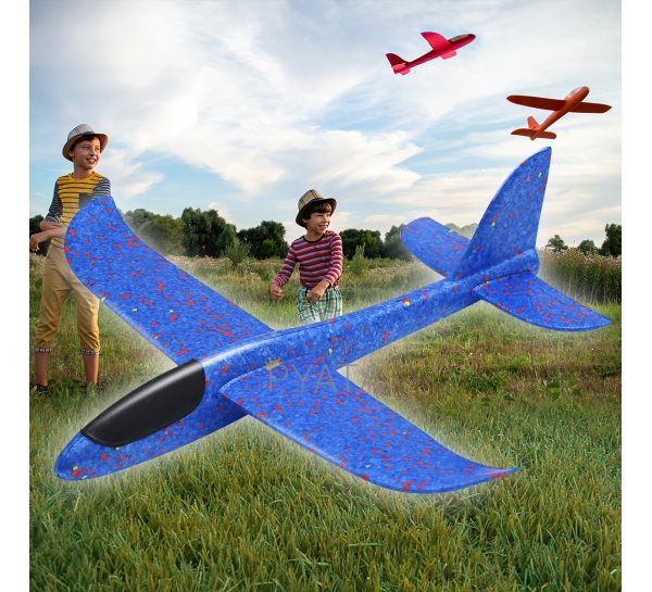 Дитяча іграшка метальний плануючий літак Fly Plane 48 см Синій