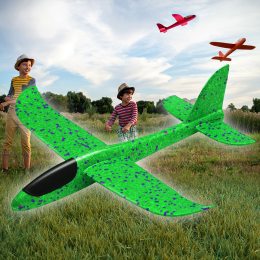 Детская игрушка метательный планирующий самолет Fly Plane 48 см Зеленый