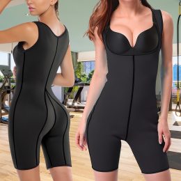 Жіночий стягуючий костюм для схуднення з ефектом сауни Body Shaper Чорний р XL