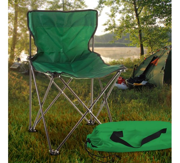 Розкладне крісло-павук стілець для кемпінгу та риболовлі без підлокітників у чохлі Outdoor Standard Зелене
