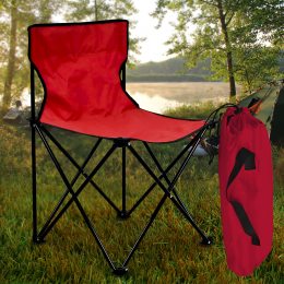 Раскладное кресло-паук стул для кемпинга и рыбалки без подлокотников в чехле Outdoor Standard Красное