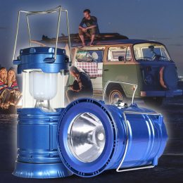 УЦІНКА! Багатофункціональний кемпінговий акумуляторний ліхтар із сонячною батареєю Black Orion OR-5800T Синій