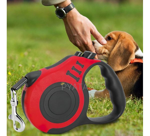 Автоматический выдвижной поводок-рулетка для собак 3м Красный (205)