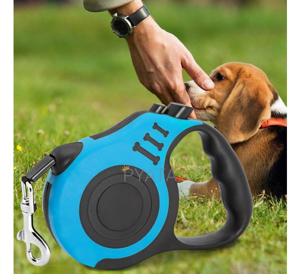 Автоматичний висувний повідець-рулетка для собак 3м Синій (205)